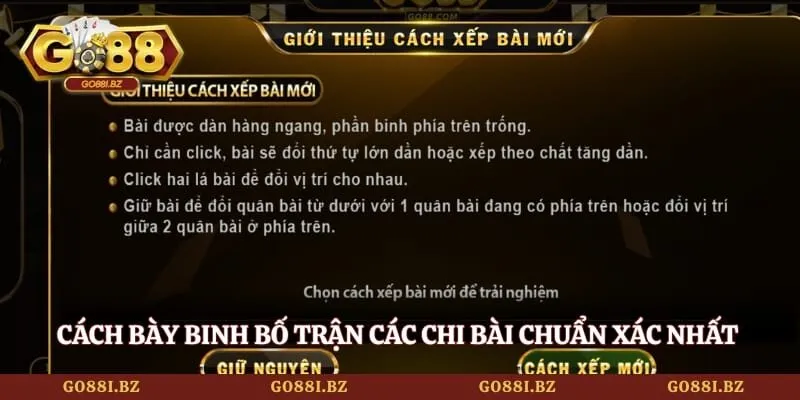 Cách bày binh bố trận các chi bài chuẩn xác nhất hiện nay