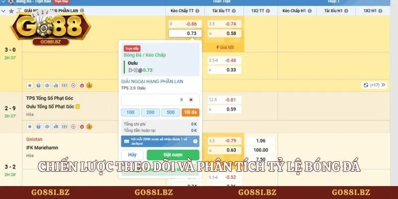 Chiến lược theo dõi và phân tích tỷ lệ bóng đá
