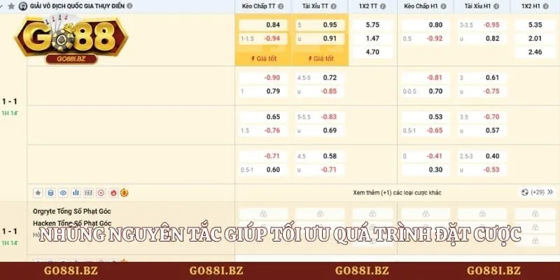 Những nguyên tắc giúp tối ưu quá trình đặt cược