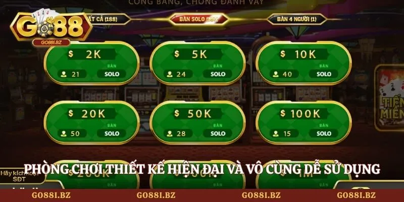 Phòng chơi thiết kế hiện đại và vô cùng dễ sử dụng