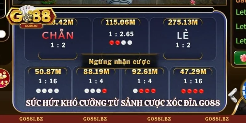 Xóc Đĩa GO88 - Trải Nghiệm Cá Cược Đẳng Cấp Quốc Tế 2 Go88 Sức hút khó cưỡng từ sảnh cược xóc đĩa GO88