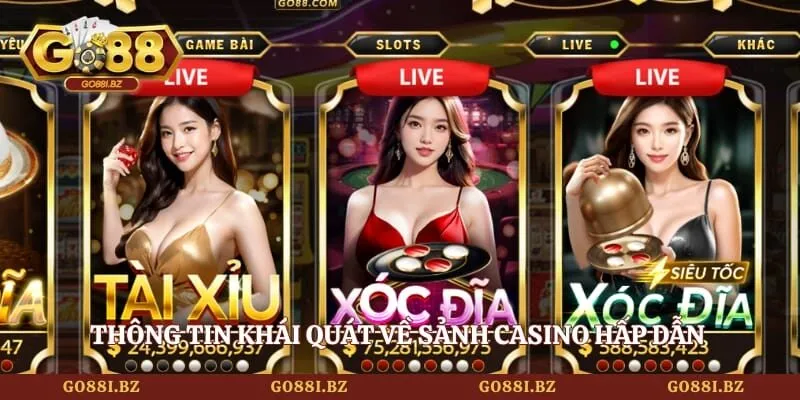Thông tin khái quát về sảnh casino hấp dẫn của thương hiệu